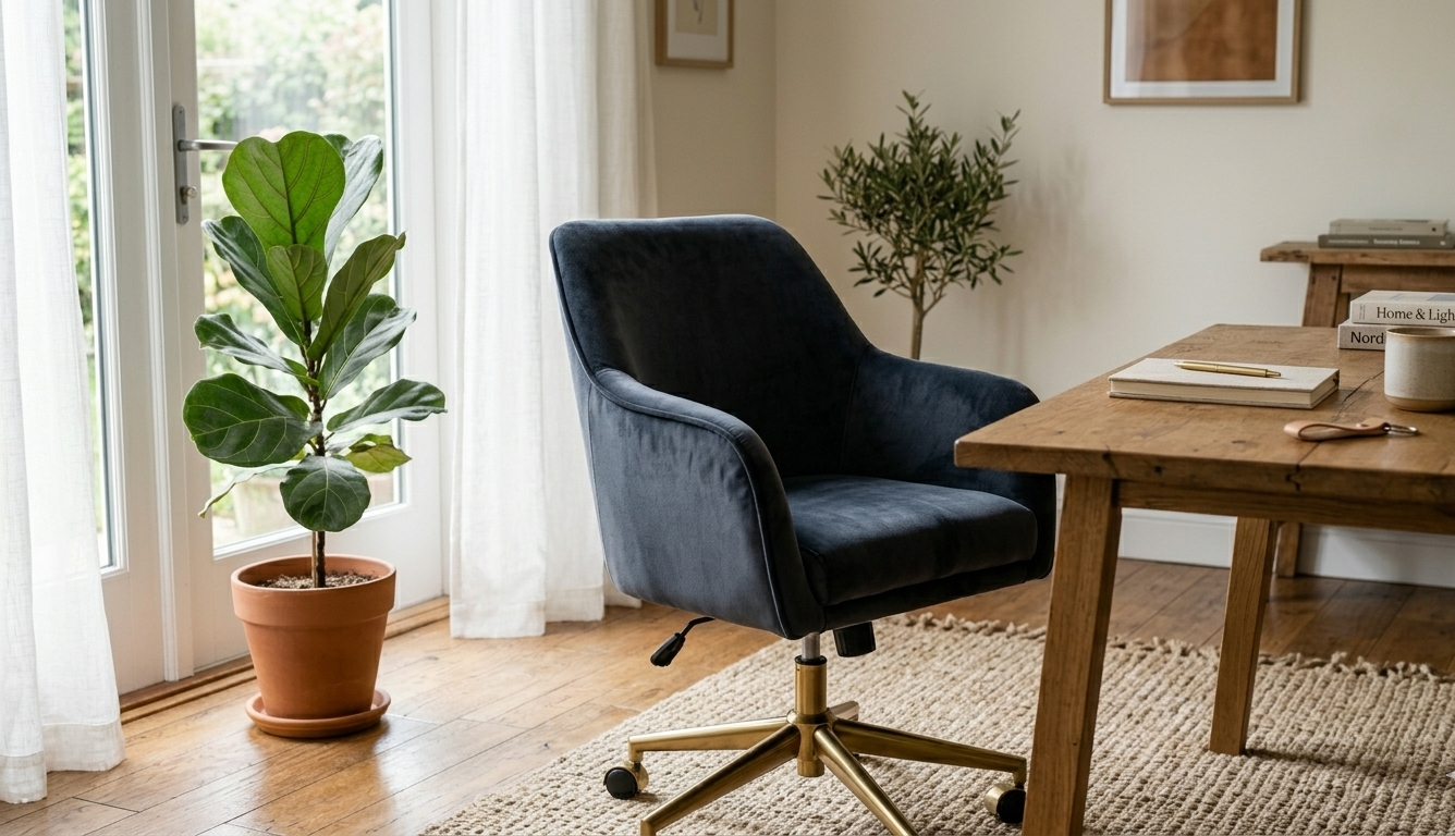 Velvet Upholstered Desk Chair