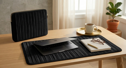 Velvet Laptop Sleeve & Desk Mat Set